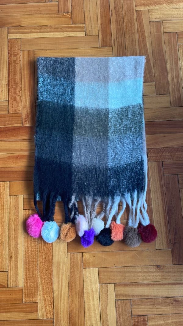 Bufandas Nube multicolor con pompones - Imagen 4